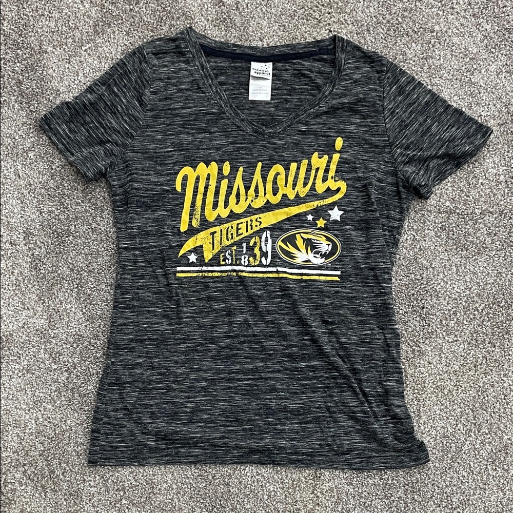 Missouri Women's V-Neck Tee - Black and Yellow